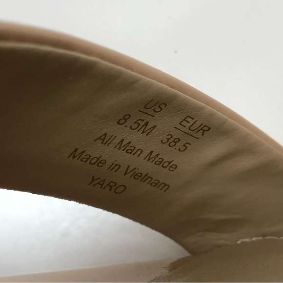 Sam Edelman Yaro Ankle Strap Sandal Beige Nude Patent Block Heel Size 8.5 - Picture 5 of 7